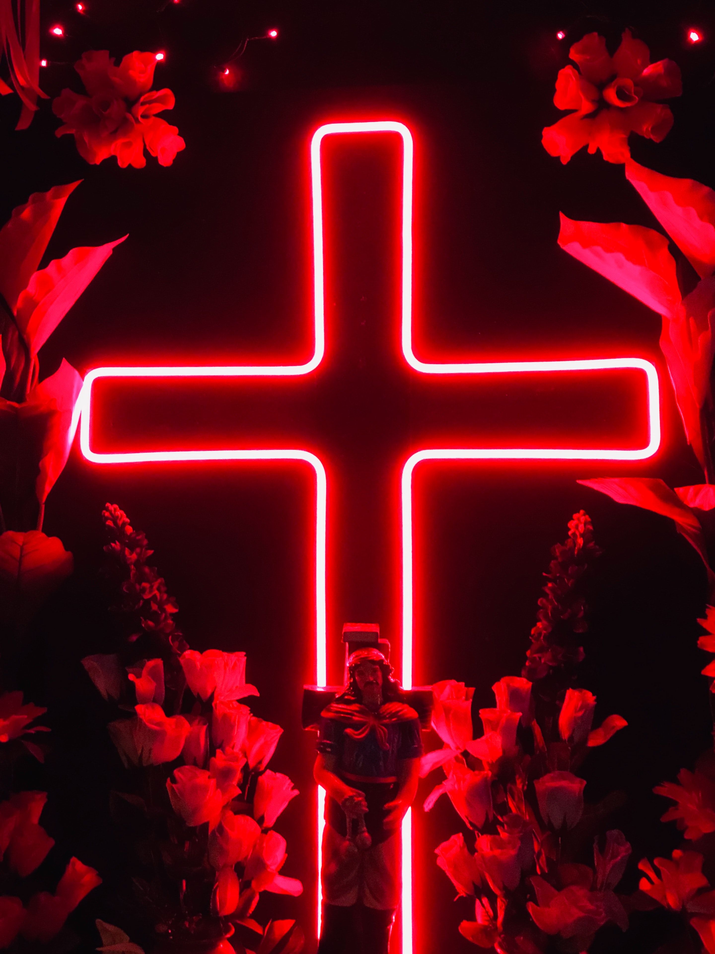 Red Cross With Red Light · Free