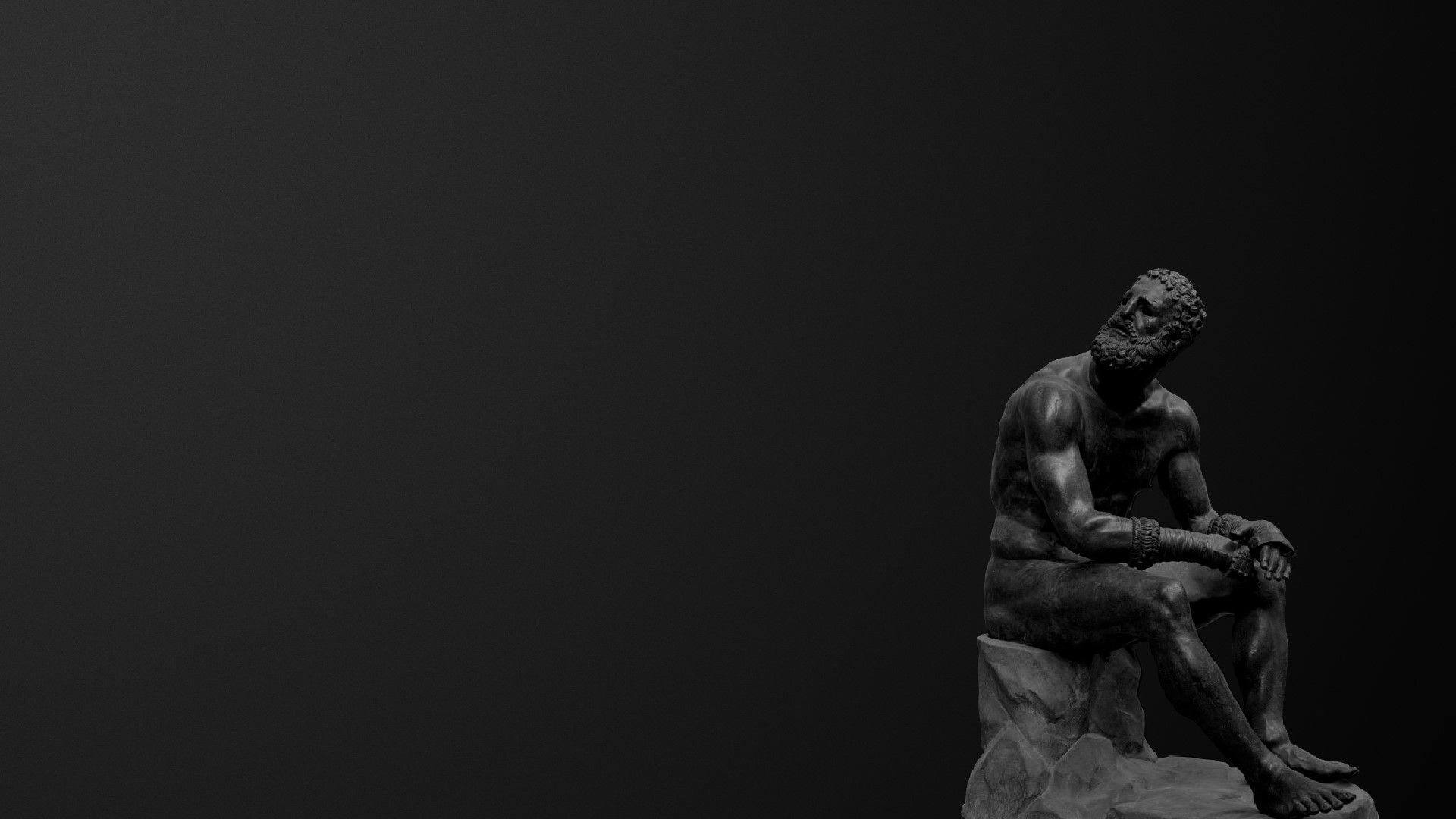 statue, simple background, Ancient Greek sculpture, dark Gallery HD Wallpaper