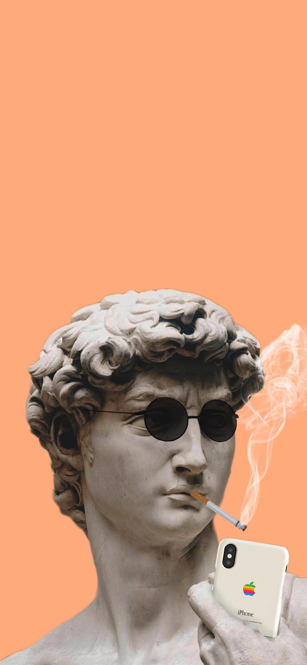 IPhone wallpaper of a statue smoking - Greek statue, statue