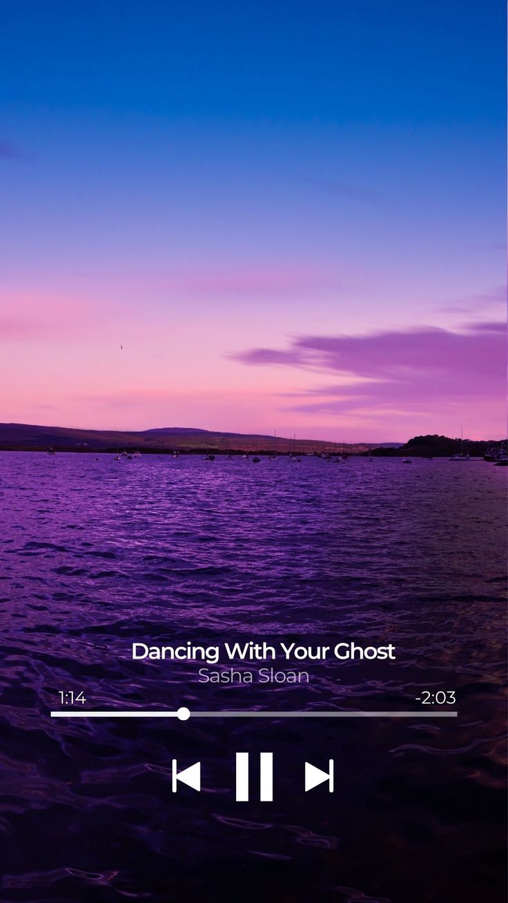 A screen shot of an app that shows the ocean and music - Dance