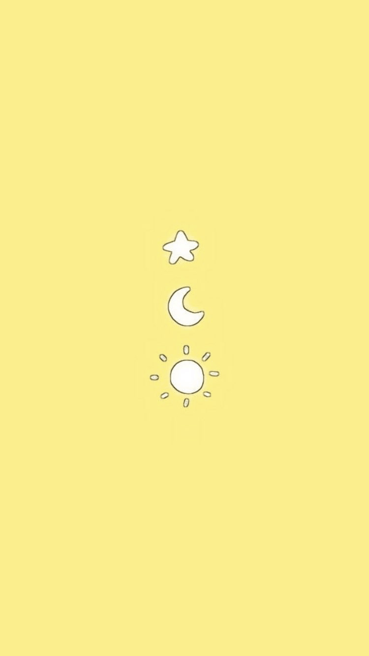 A sun and moon on top of each other - Yellow, honey, pastel yellow, yellow iphone, sad quotes