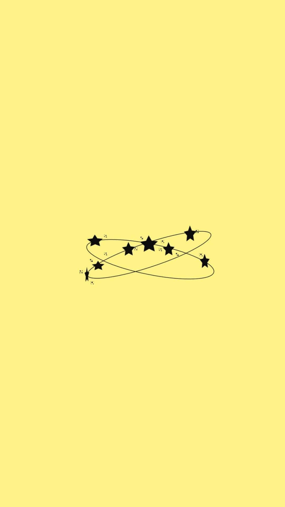 Aesthetic phone wallpaper with stars on a yellow background - Yellow iphone