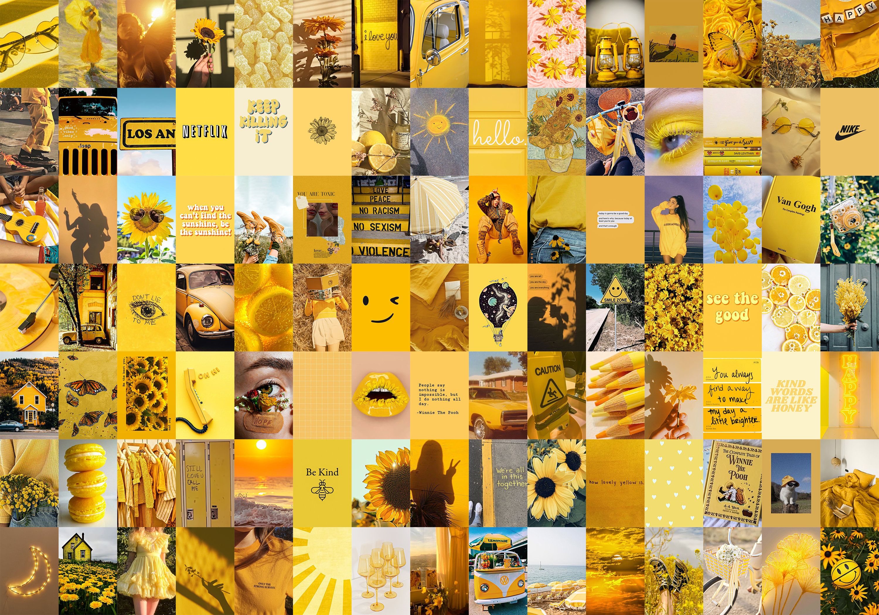 A collage of yellow aesthetic pictures - Yellow