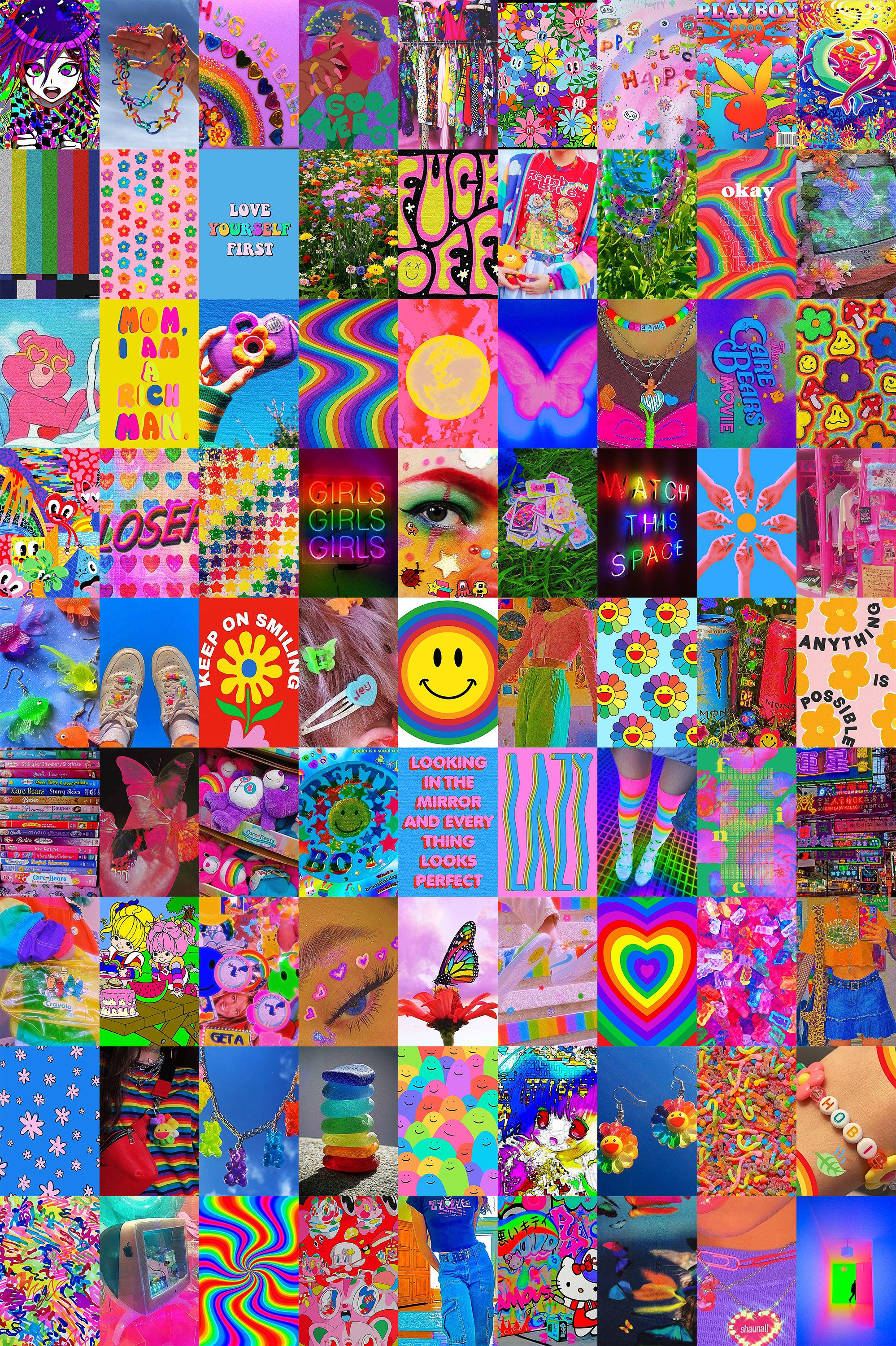 Indie Wall Collage Kit digital Download 81 PCS Kidcore
