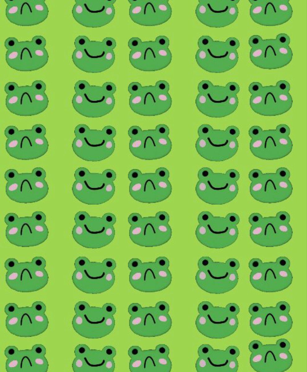 Green frogs on a green background - Kidcore