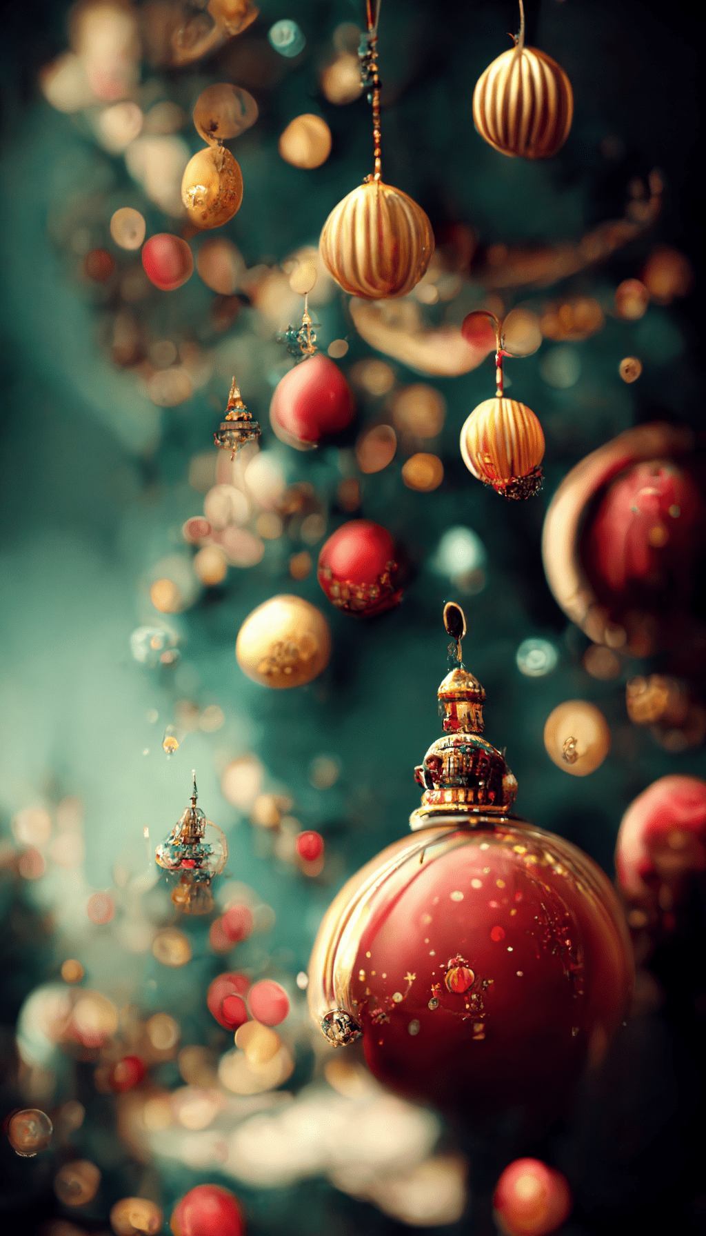A christmas tree with ornaments hanging from it - Christmas
