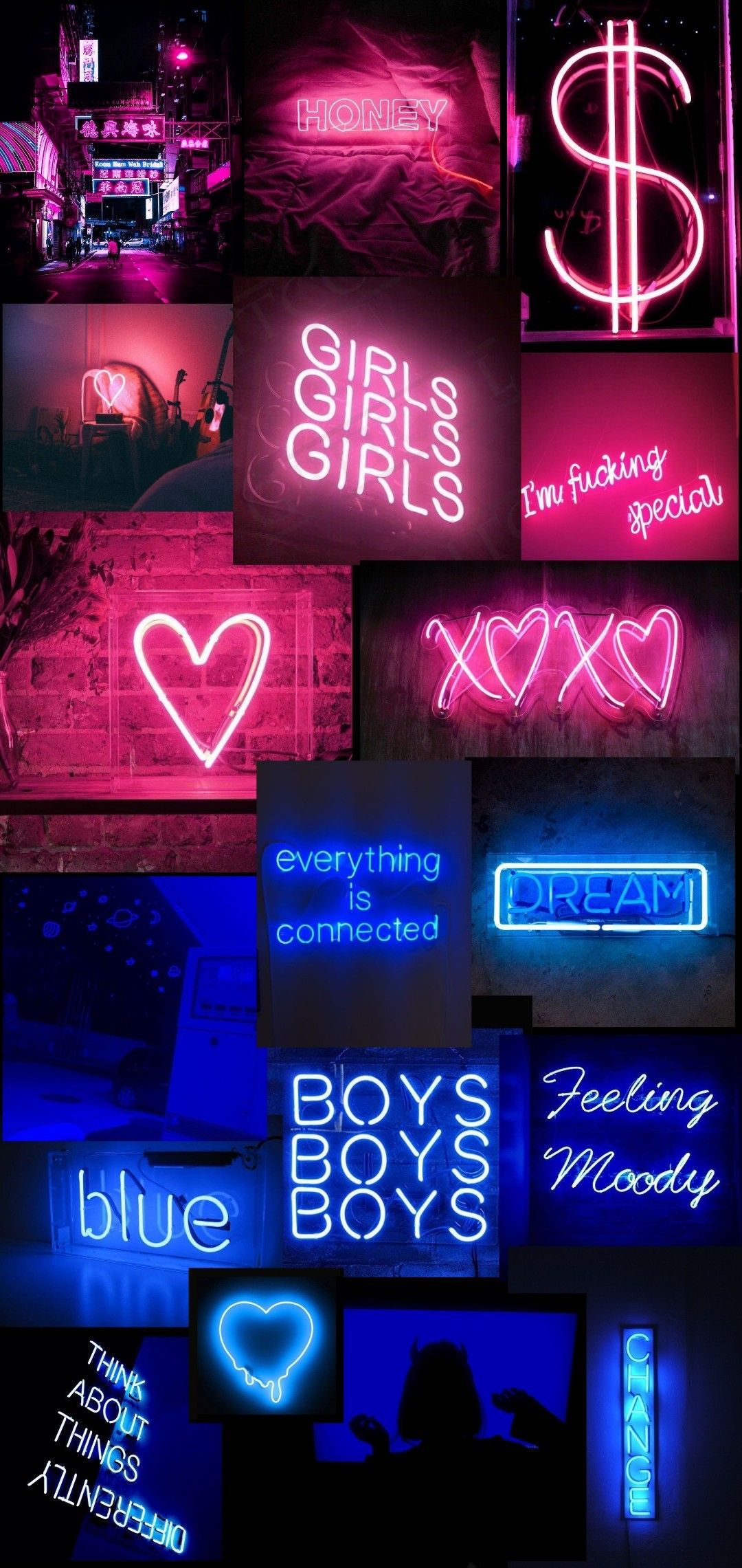 Aesthetic neon wallpaper for phone backgrounds. - Neon, neon pink, neon blue, hot pink