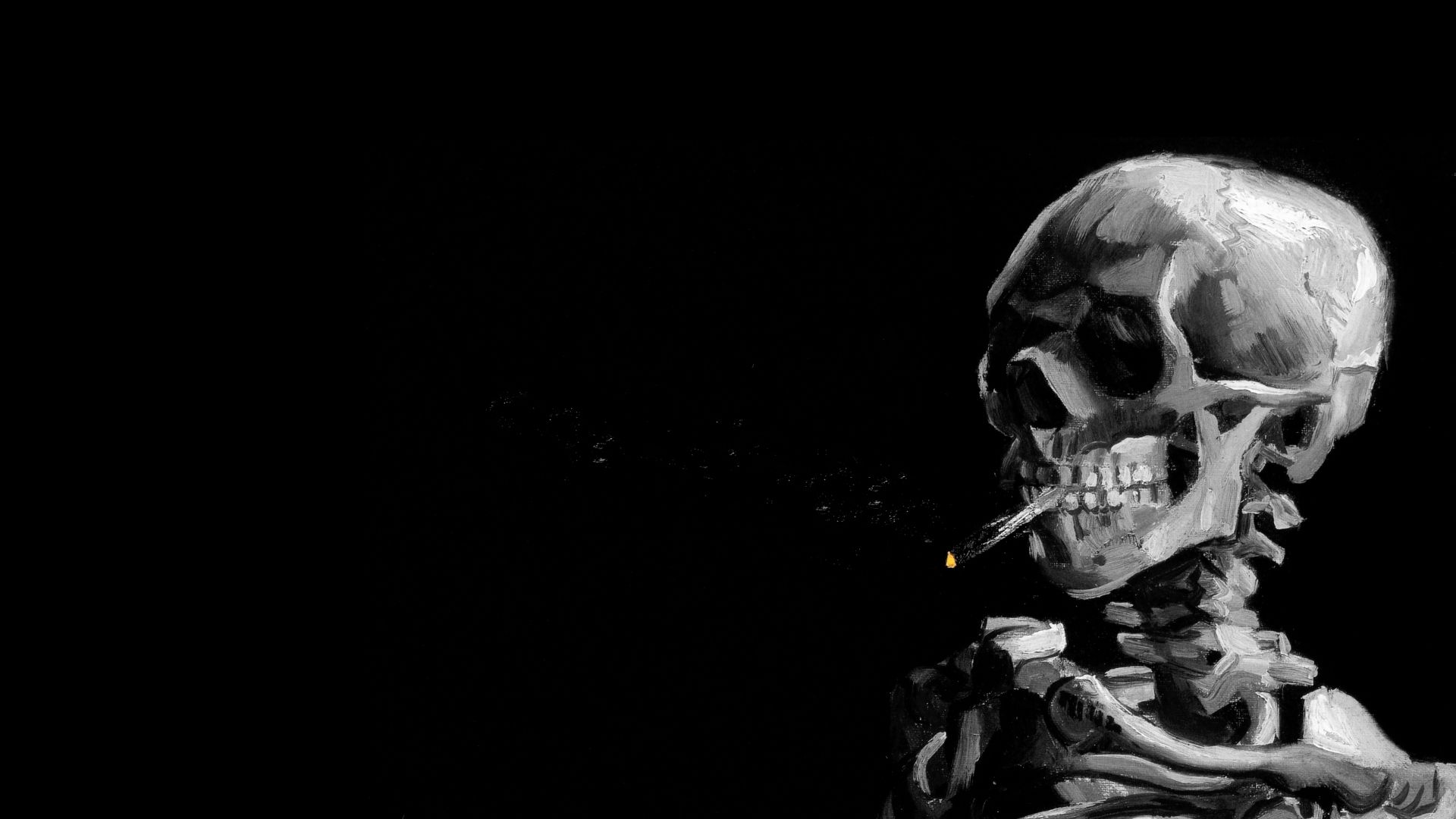 Skeleton smoking a cigarette - Skeleton