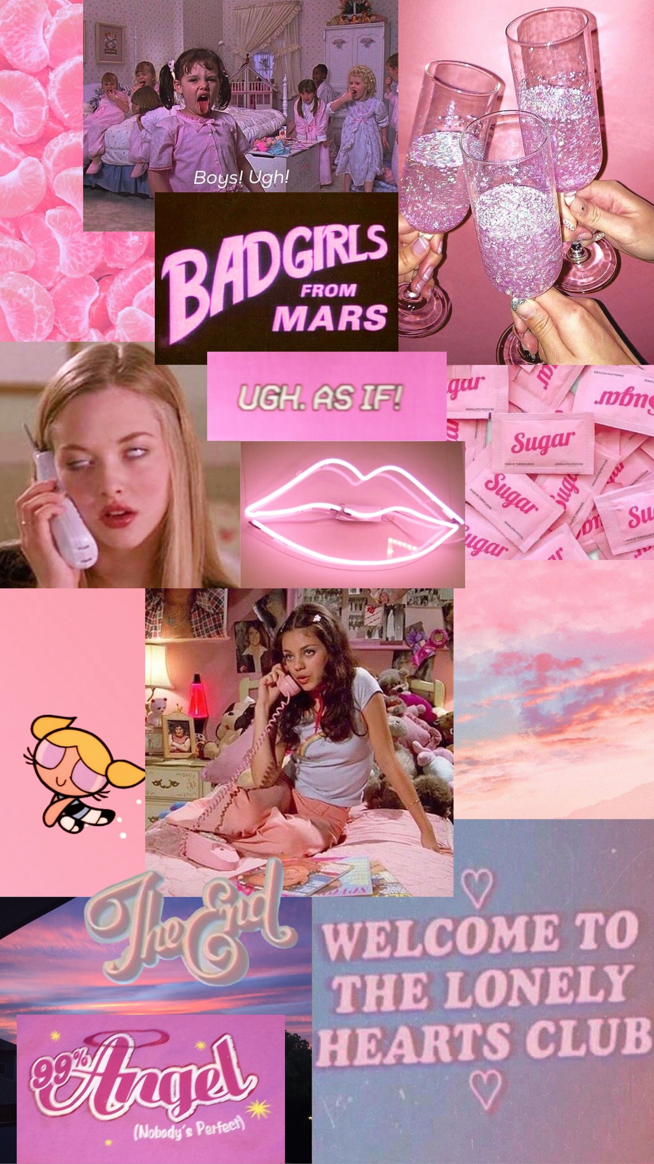 A collage of pictures with the words bad girls mars - Baddie, 90s, nails