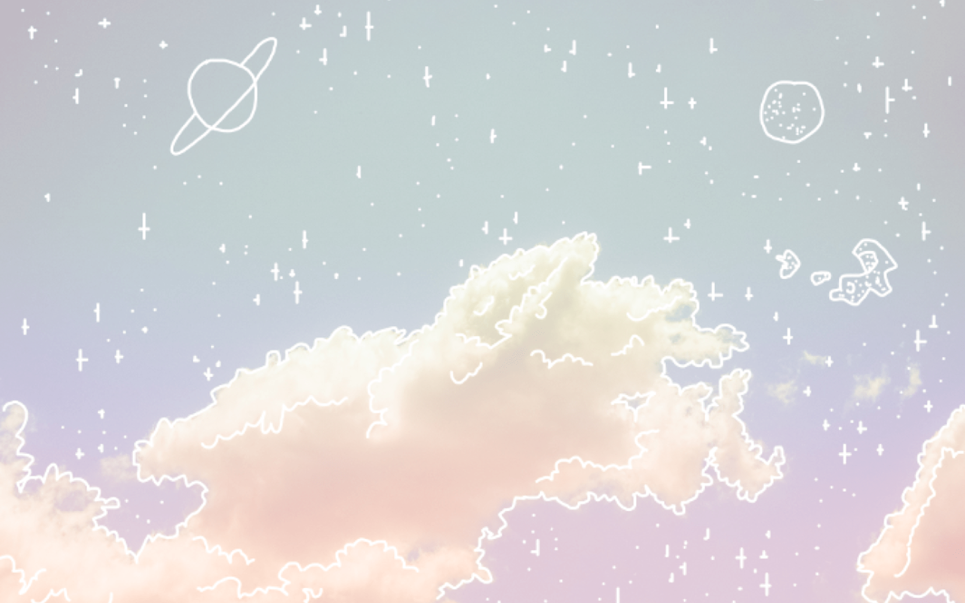 A sky with clouds and stars in it - Space