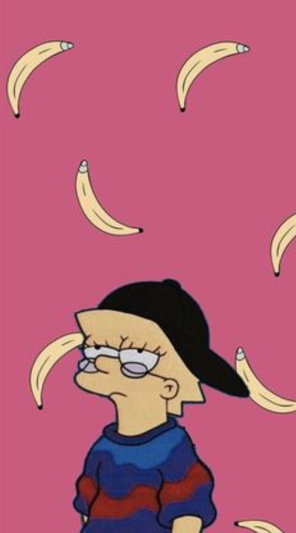 A cartoon character with bananas in the background - The Simpsons, Lisa Simpson