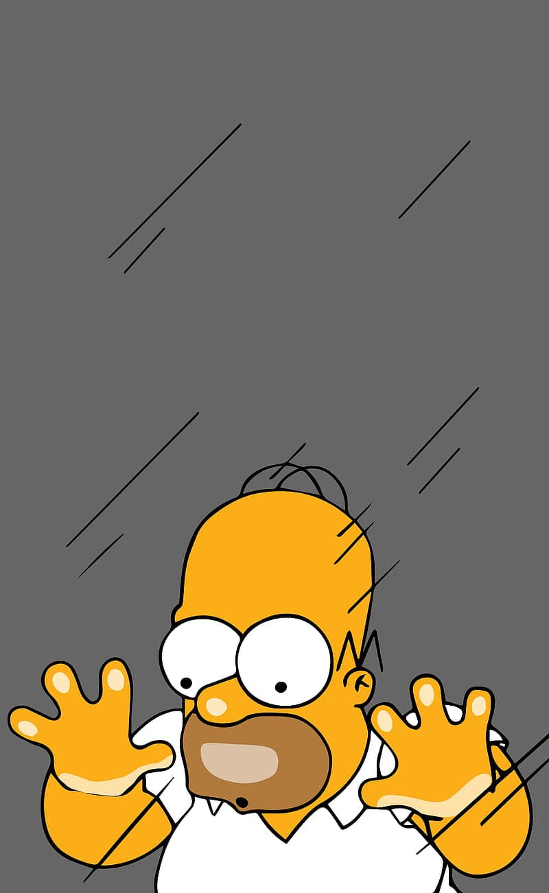 Homer Simpson looking out the window on a rainy day - The Simpsons, Bart Simpson
