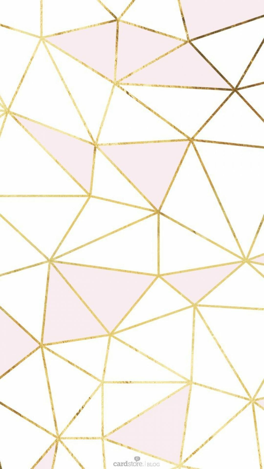 Pink gold white geometric mosaic iphone phone wallpaper background