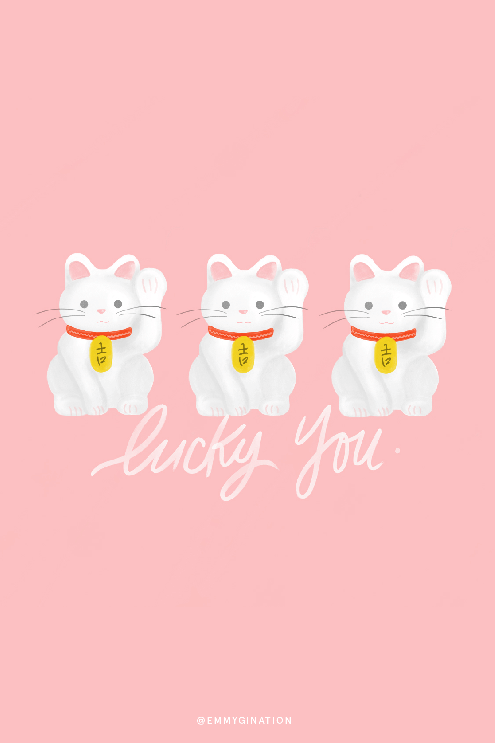 A cute cat with the words lucky you - Cat