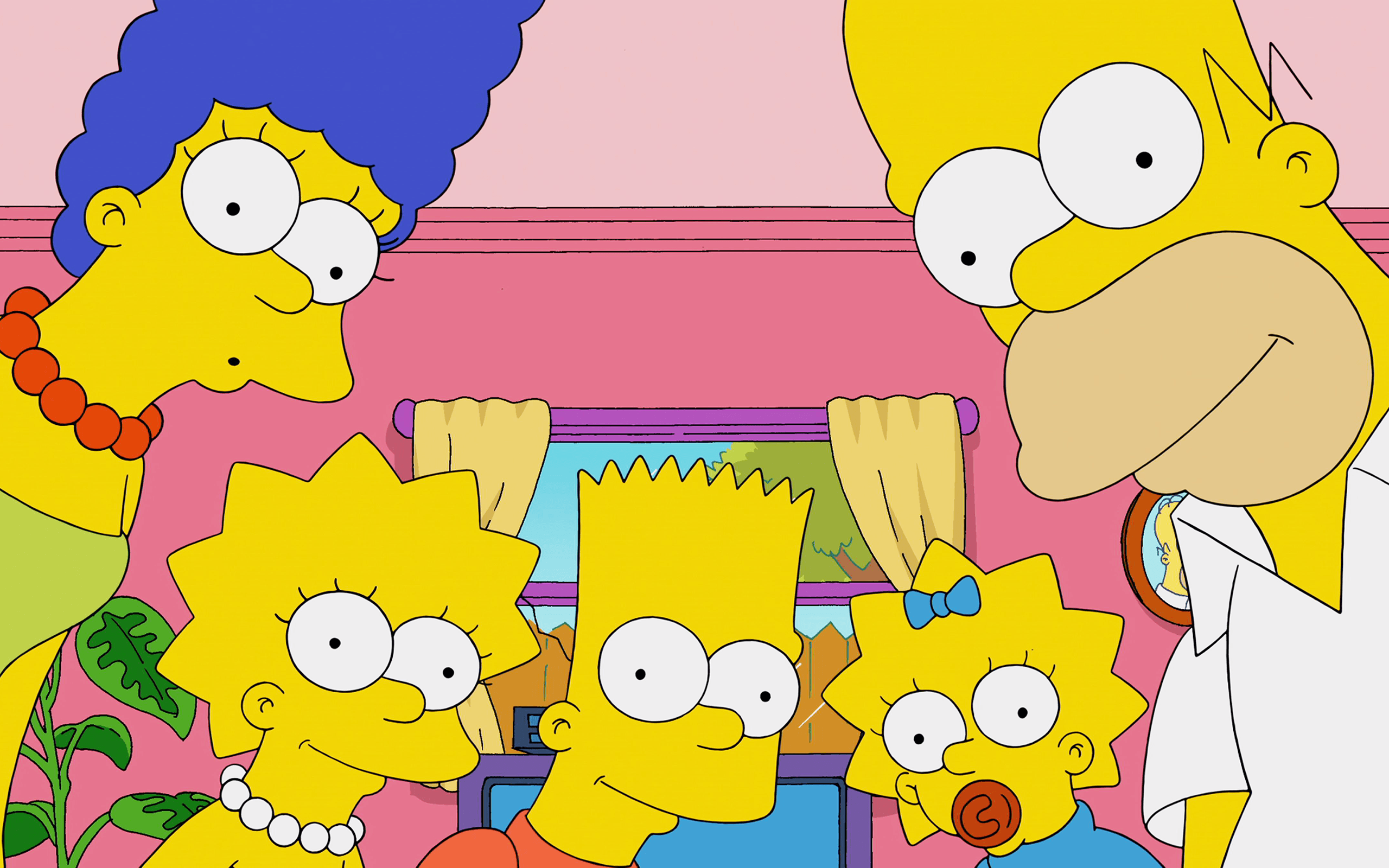The Simpsons Couch, Family, and Springfield Town Background Image Background Image