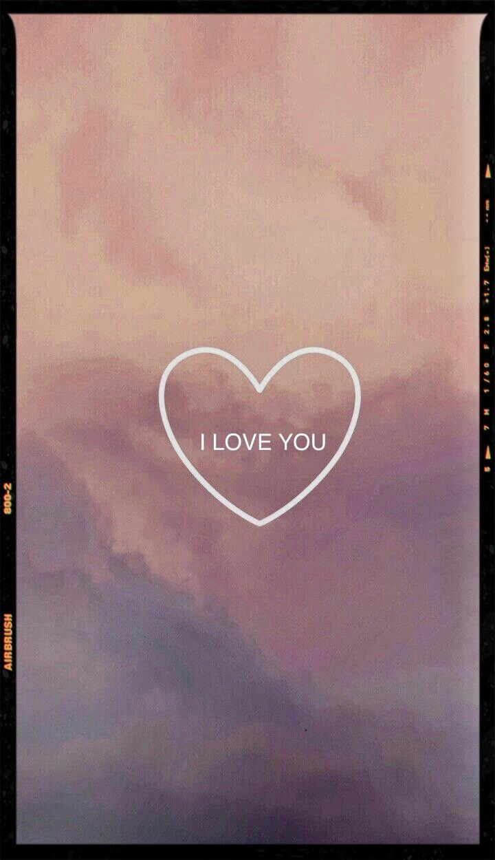 Aesthetic phone background with a heart and the words 