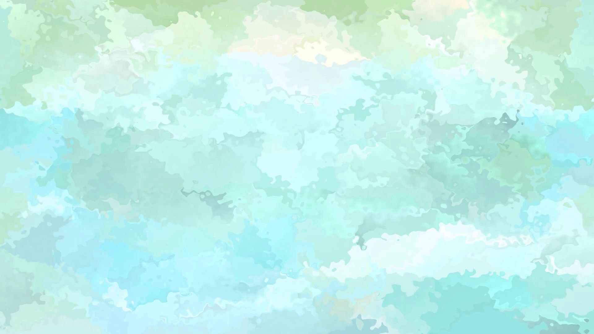 A painting of clouds and blue sky - Mint green, pastel green, turquoise