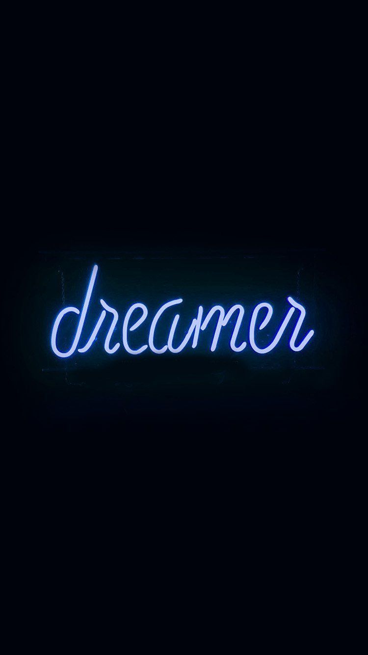 Dreamer neon sign with the word in blue - Neon