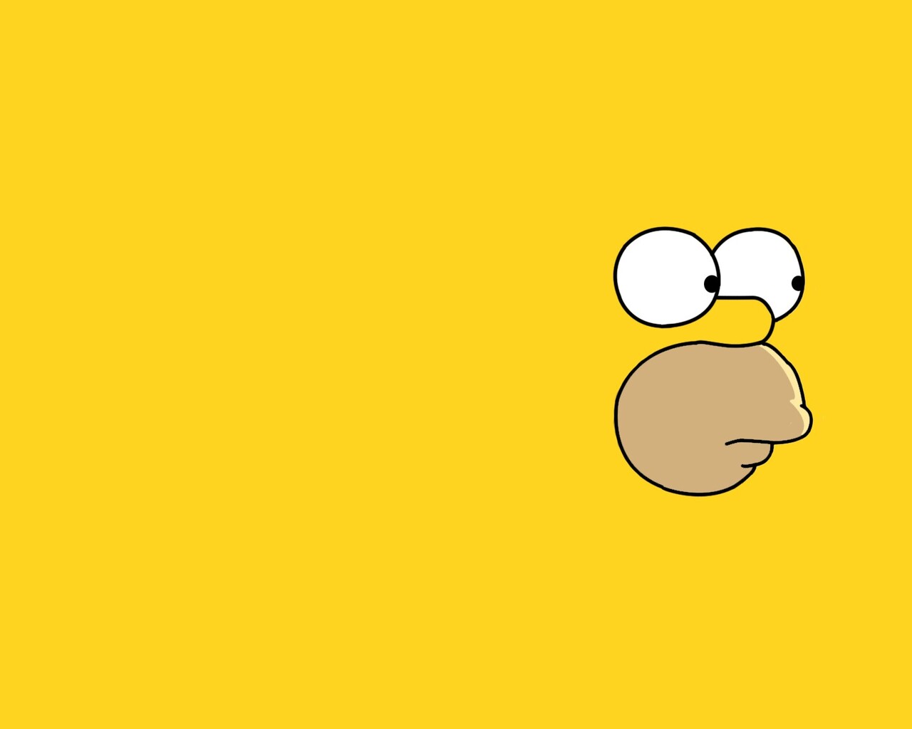 Homer Simpson wallpaper - yellow background with Homer's face on the right side - The Simpsons