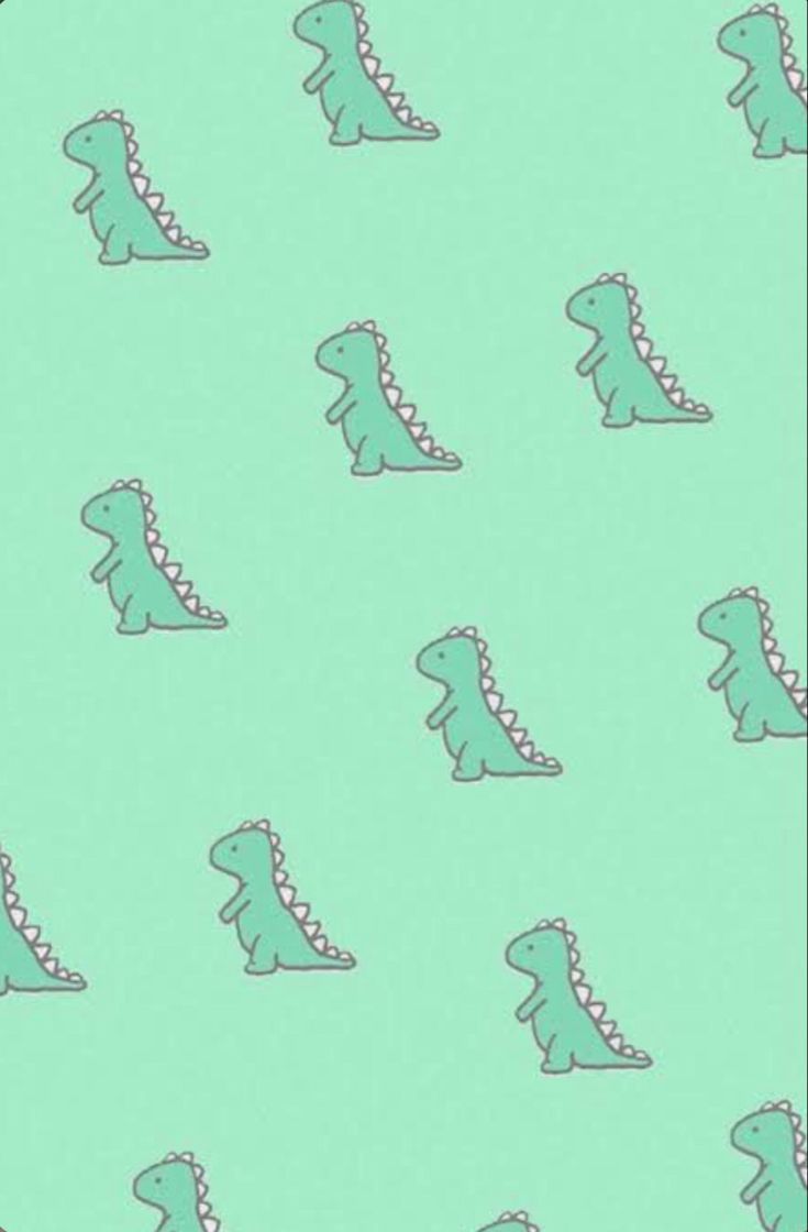 A green and white dinosaur pattern on an aqua background - Dinosaur