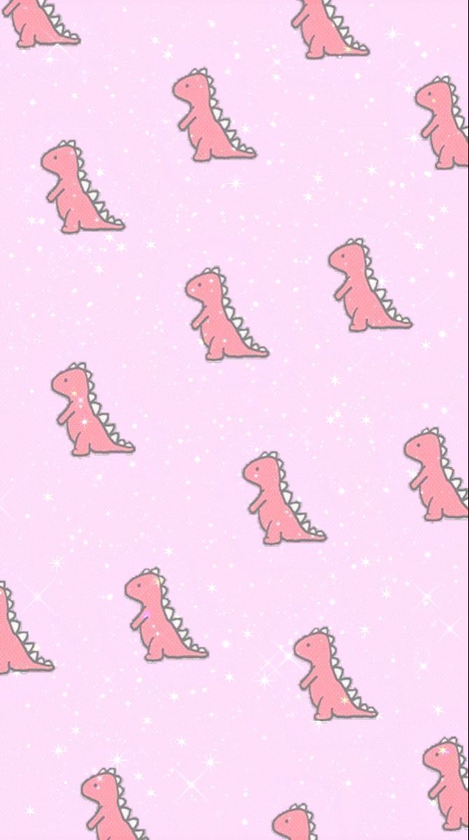 A pink and white pattern with dinosaurs - Dinosaur