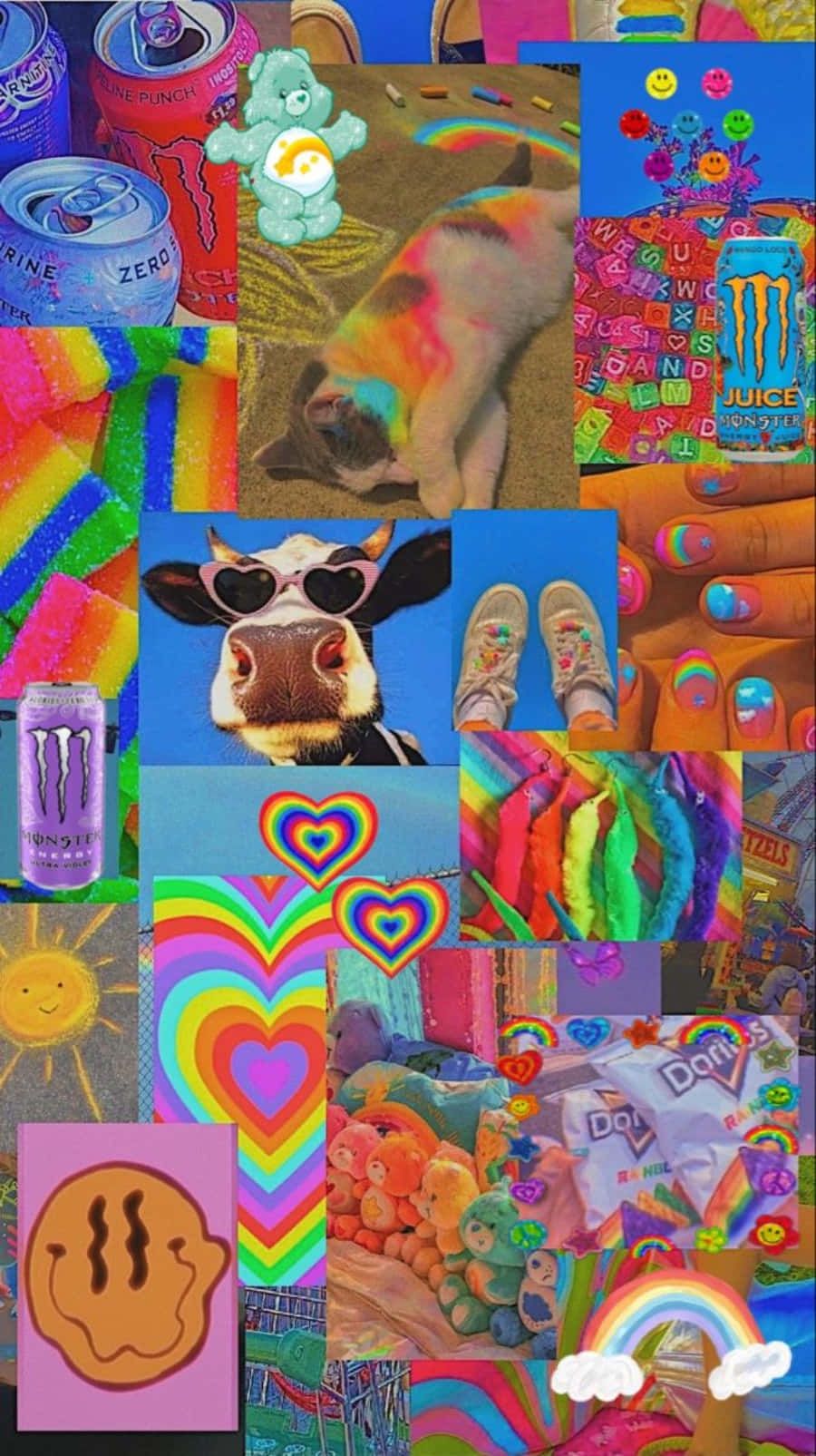 A collage of pictures with different colors and designs - Colorful