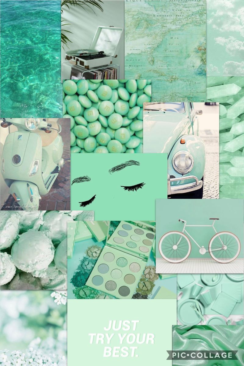 Mint collage!. Mint green wallpaper iphone, Mint green wallpaper, Green wallpaper