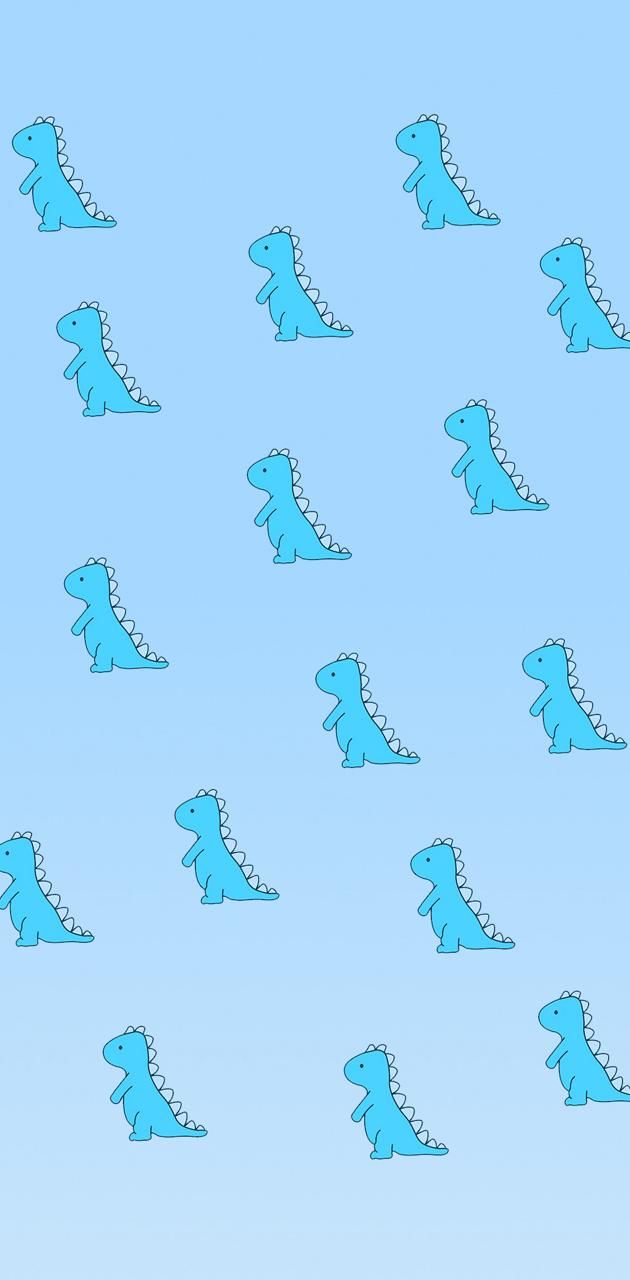 Blue dinosaurs on a blue background - Dinosaur