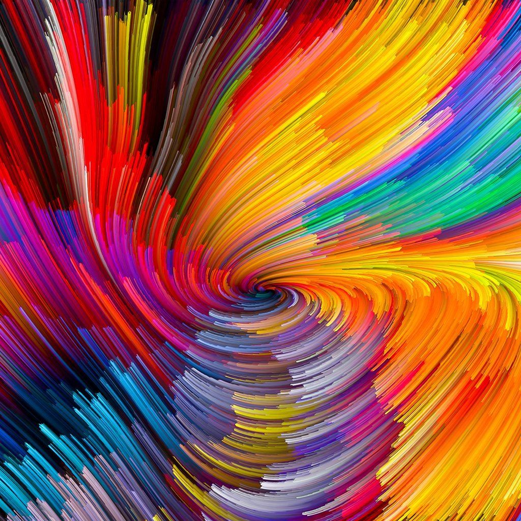 A digital image of a swirling vortex of many different colors - Rainbows