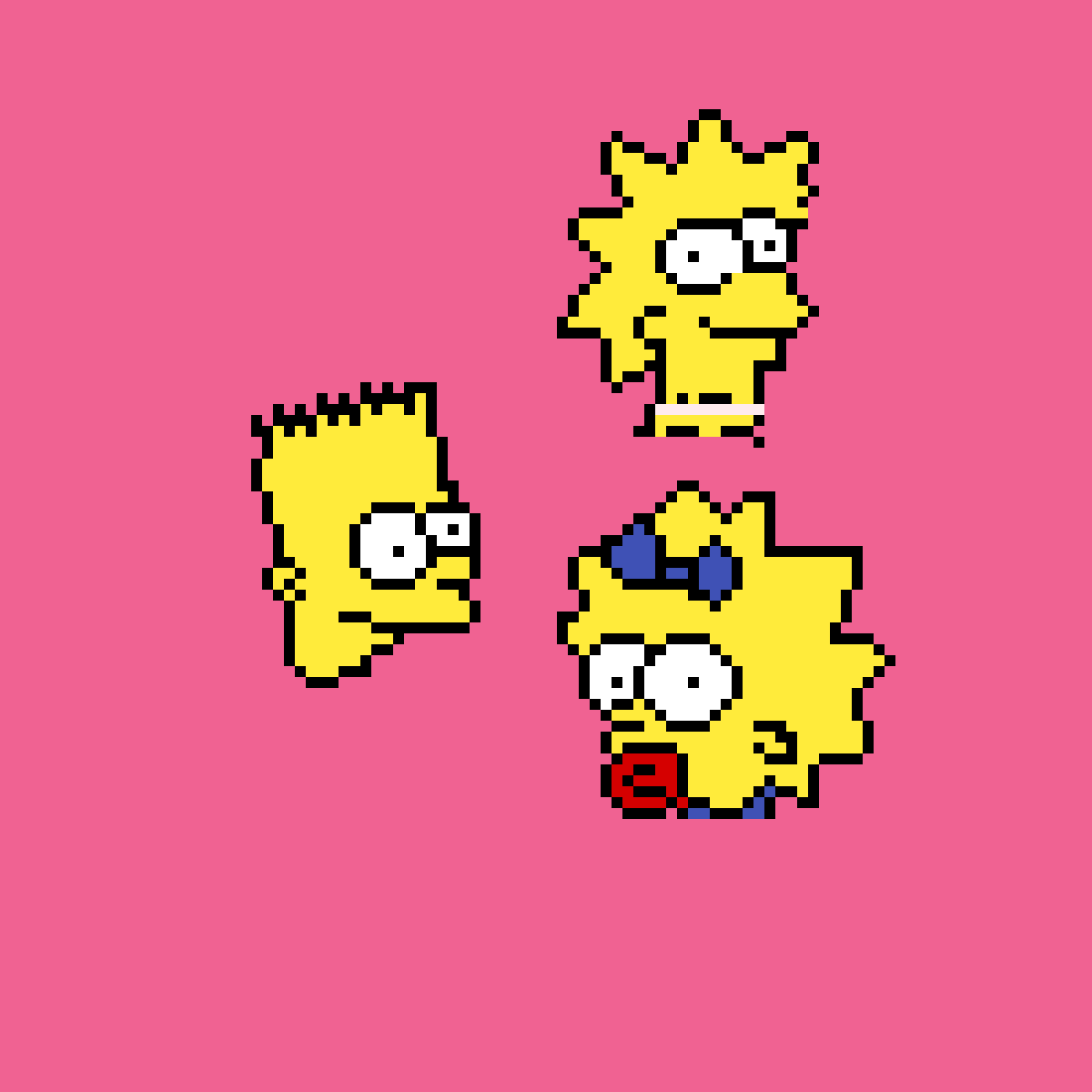 Maggie Simpson in a pink background - The Simpsons
