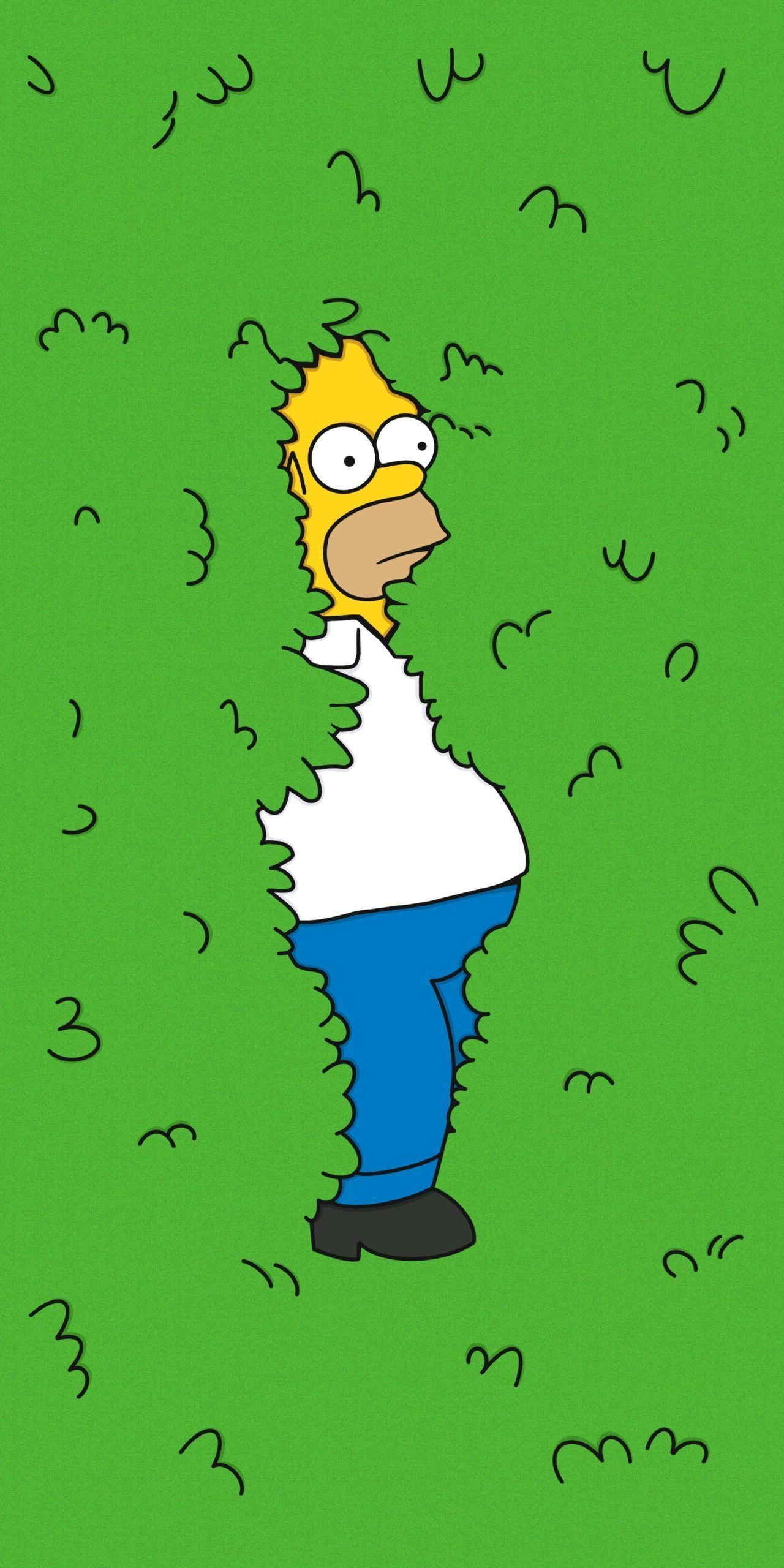 IPhone wallpaper of Homer Simpson from The Simpsons with a green background - The Simpsons, Homer Simpson