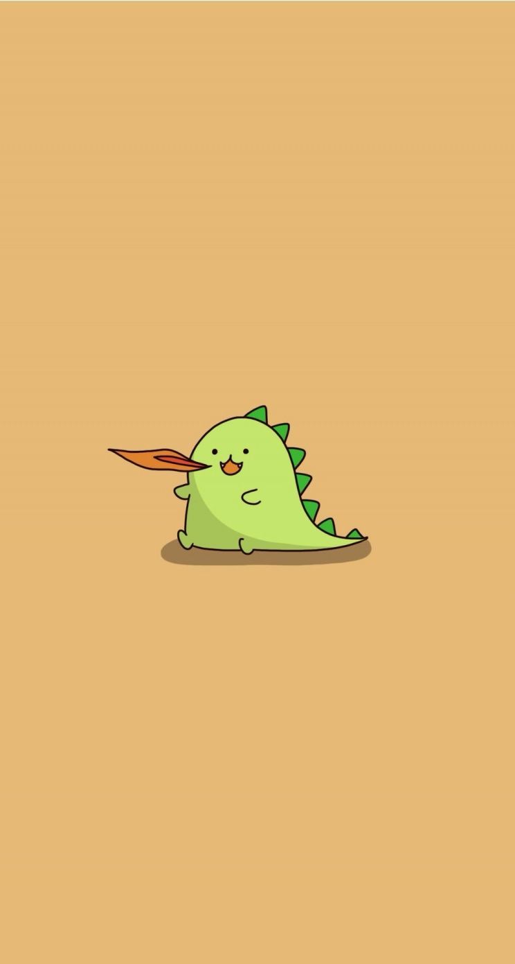 A cute little green dragon with an orange nose - Dinosaur