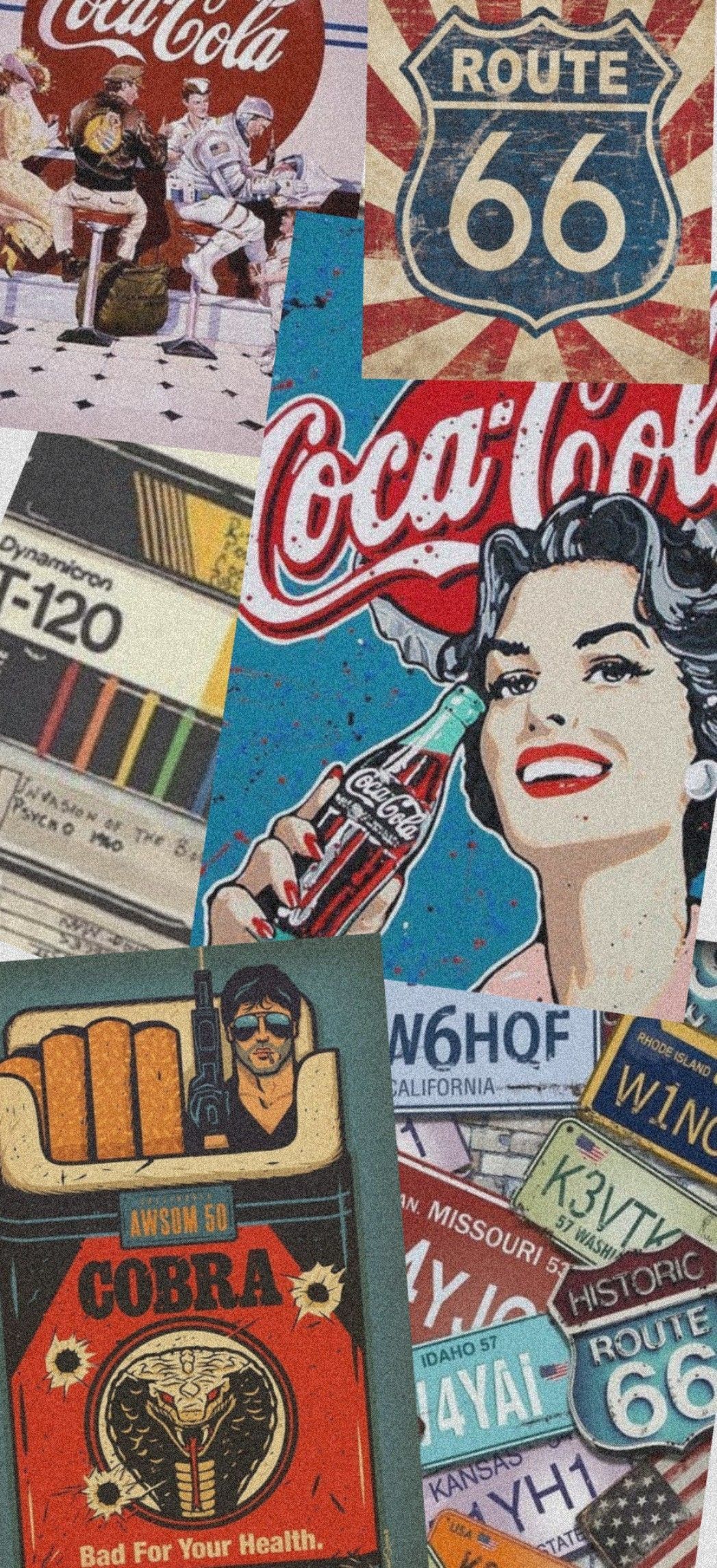 A collection of coca cola and other signs - 60s, 50s