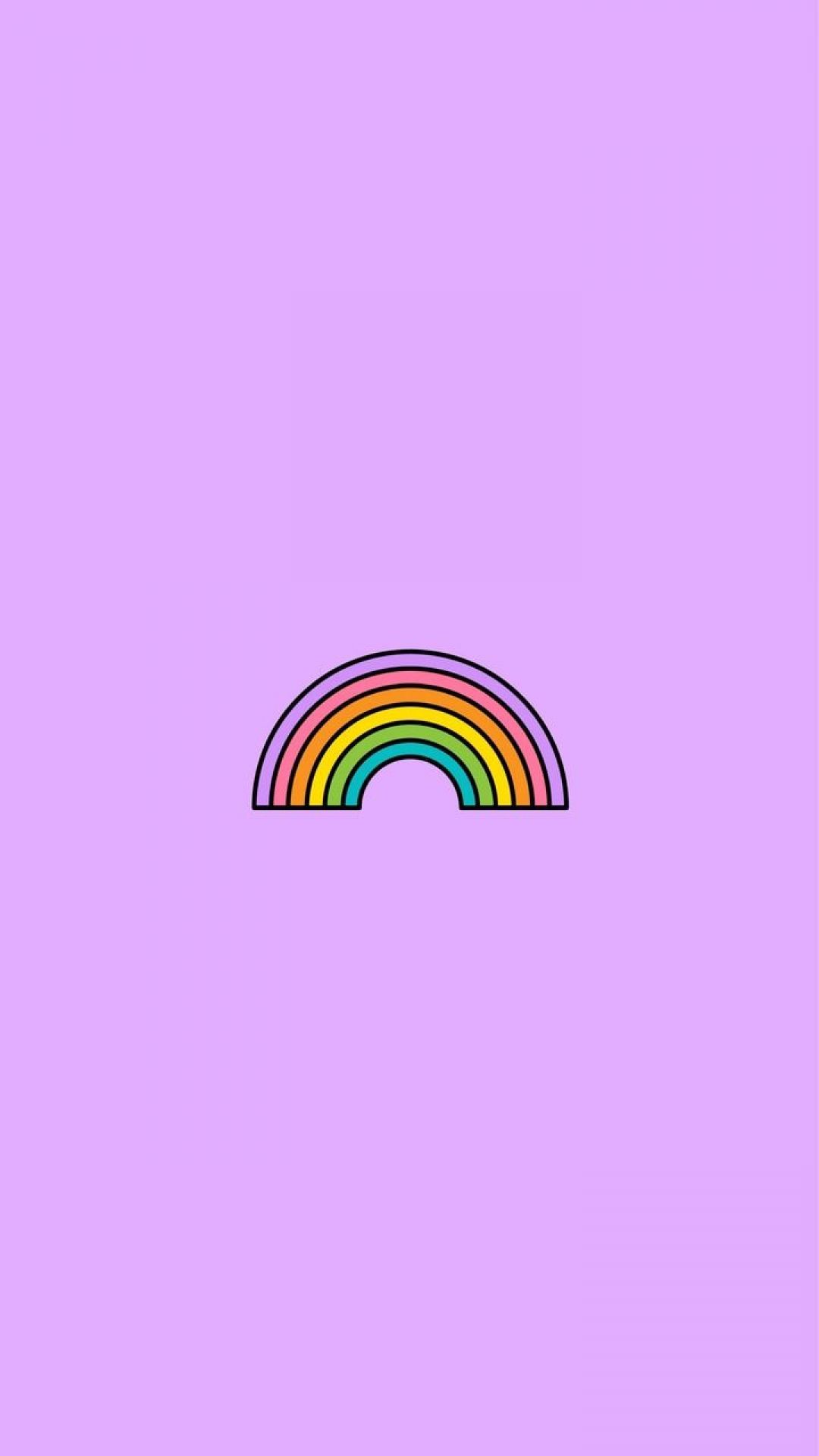 A rainbow is shown on the purple background - Gay, pride, LGBT