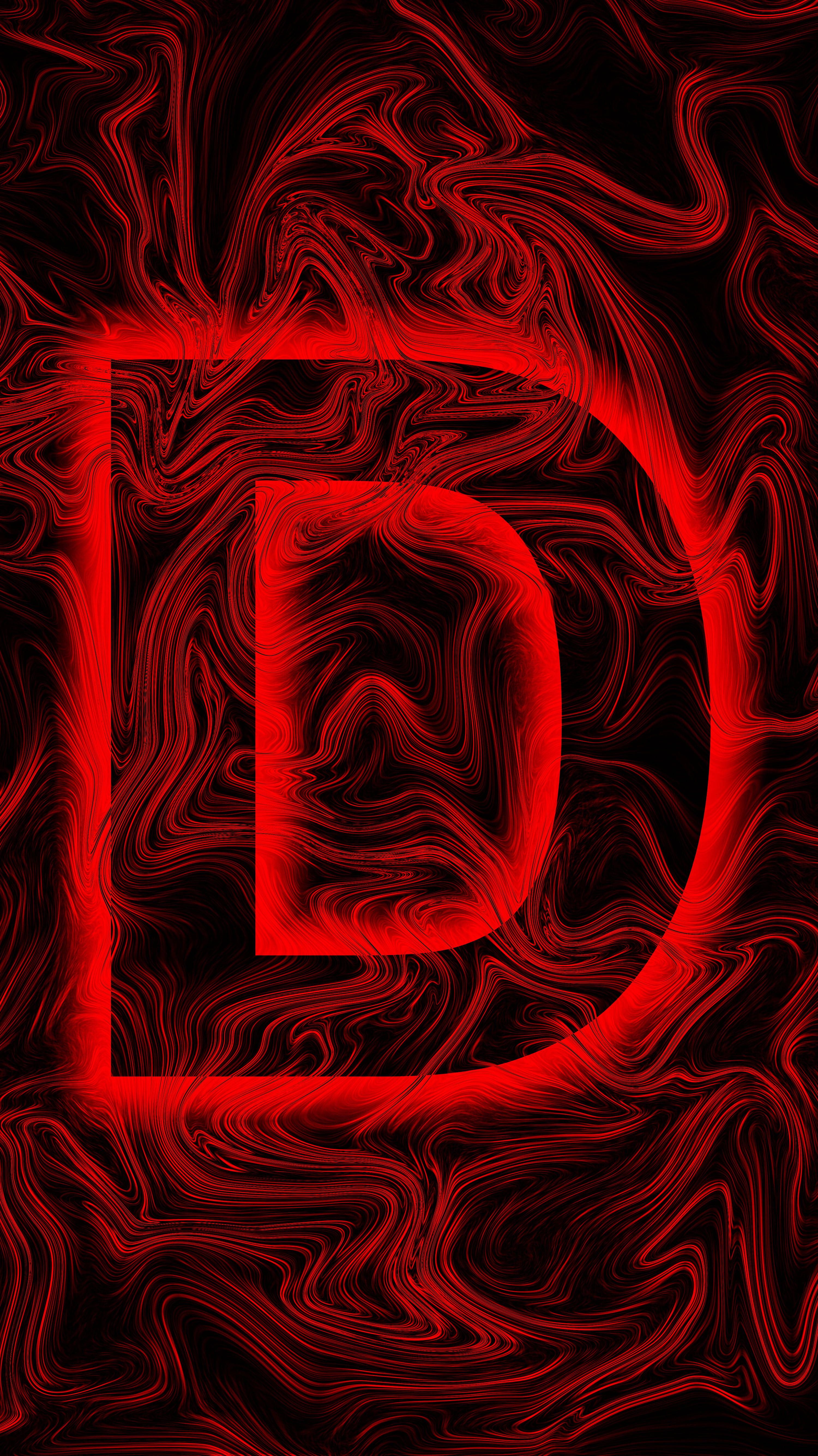 Download Red Abstract Aesthetic Letter D Wallpaper