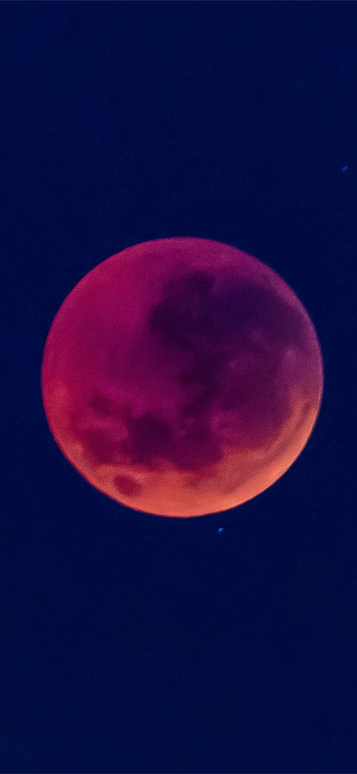 blood red moon in blue sky iPhone X Wallpaper Free Download