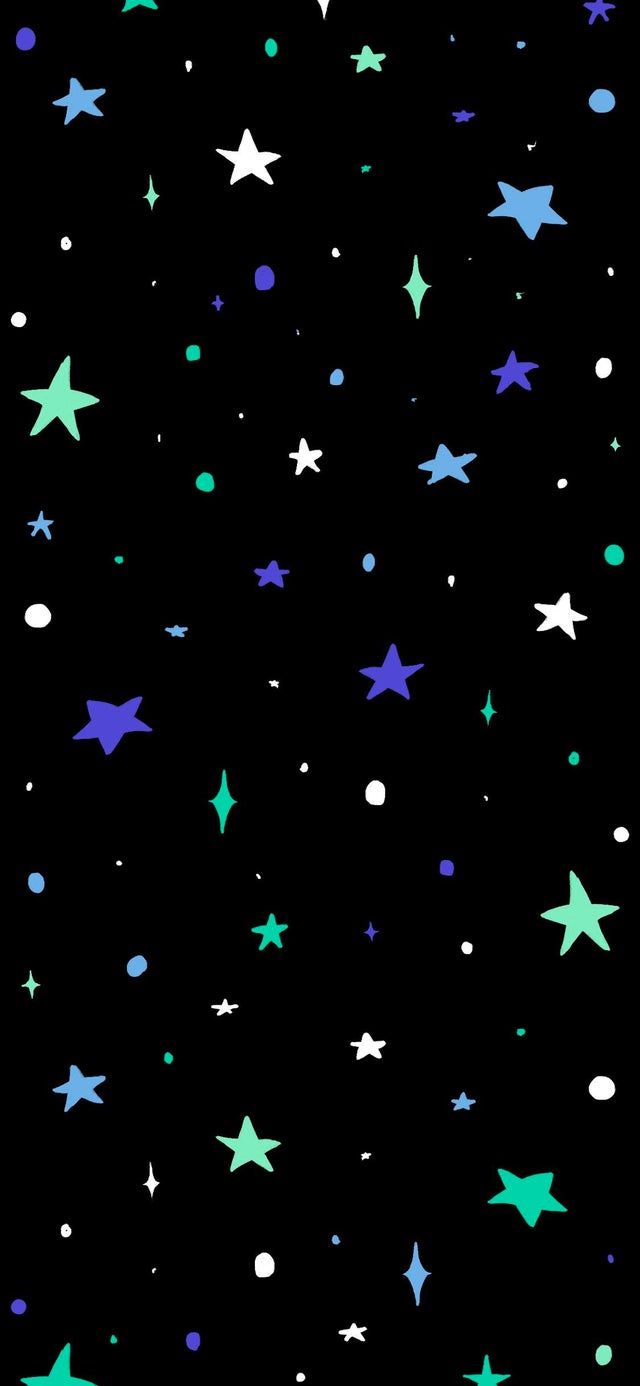 A black background with stars and green dots - Gay, non binary