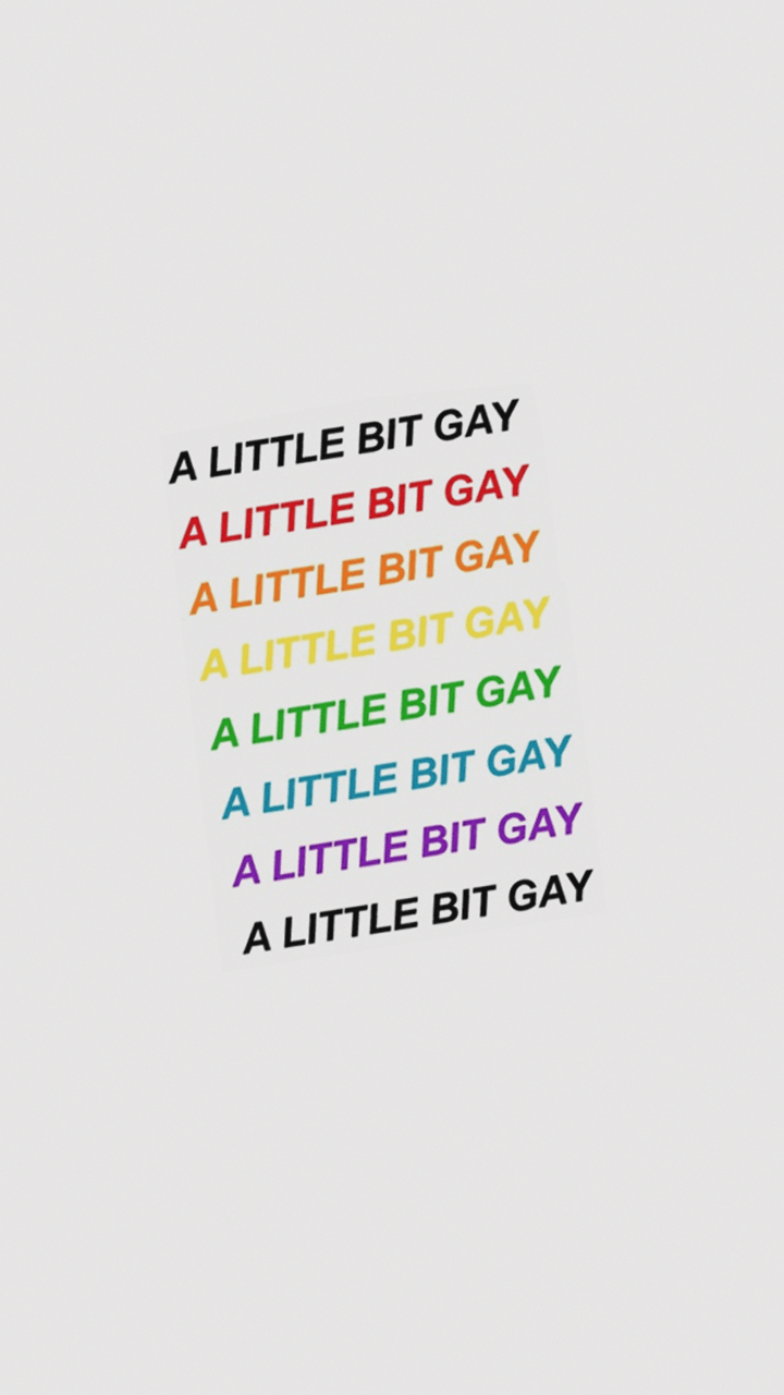 A rainbow of text that says 