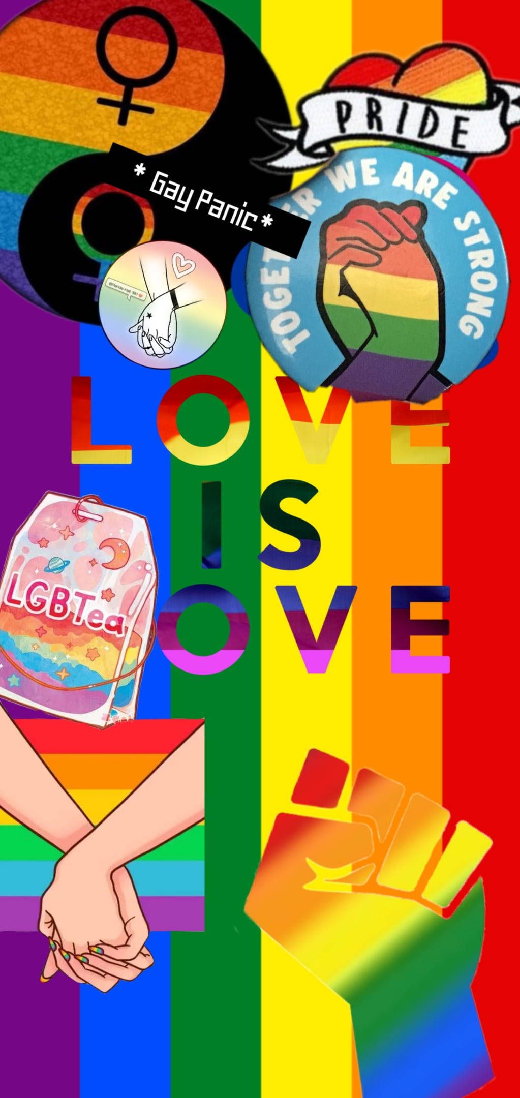 A poster with the words love is pride on it - Gay, LGBT, colorful, pride