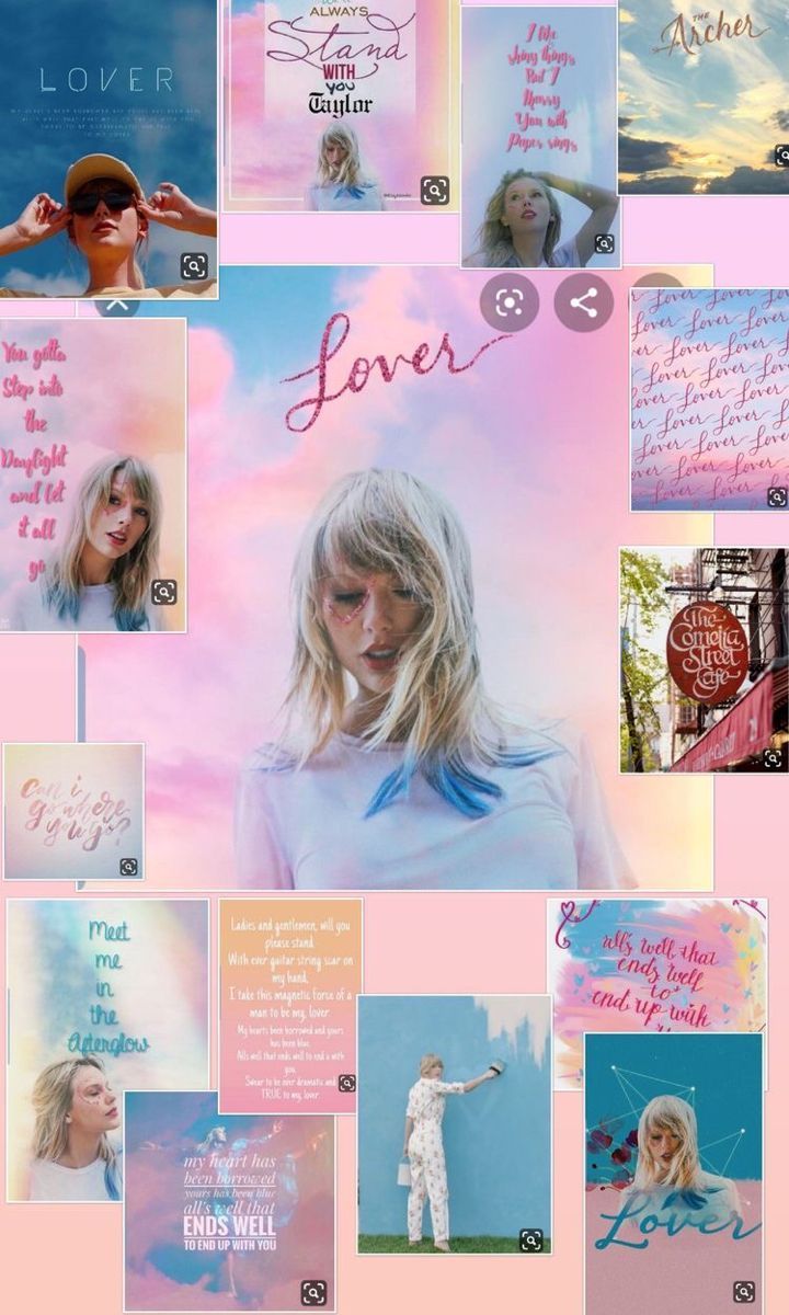 Taylor Swift's album Lover with a pink and blue aesthetic - Taylor Swift