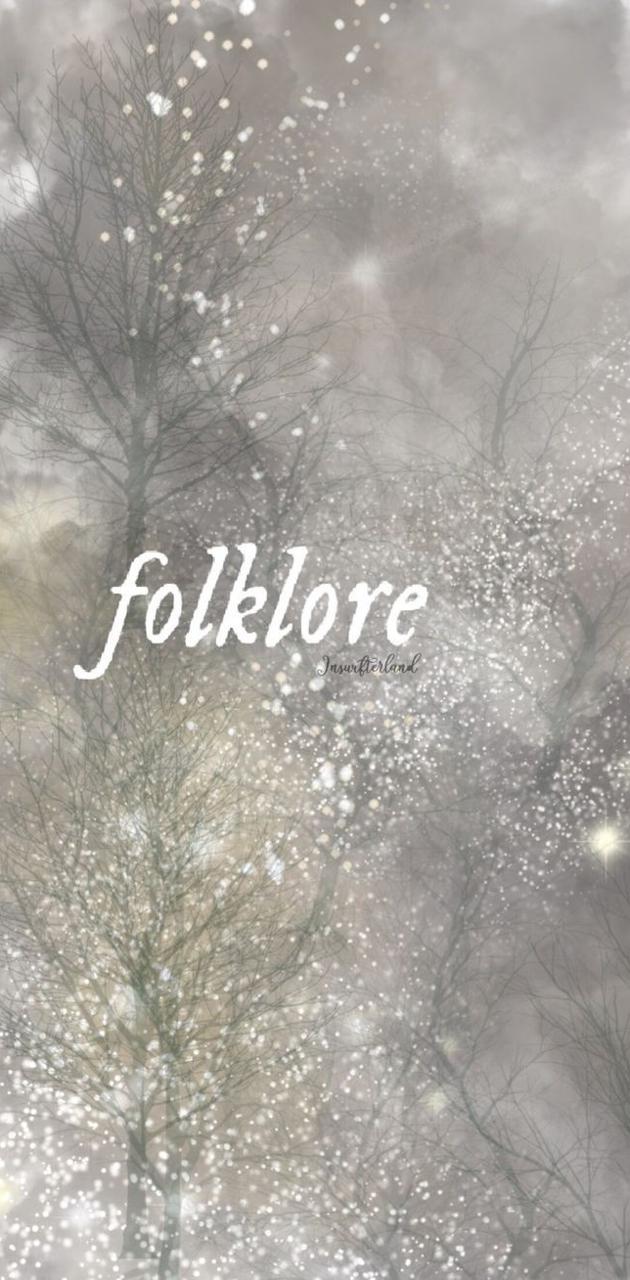 Aesthetic background with the word folklore - Taylor Swift
