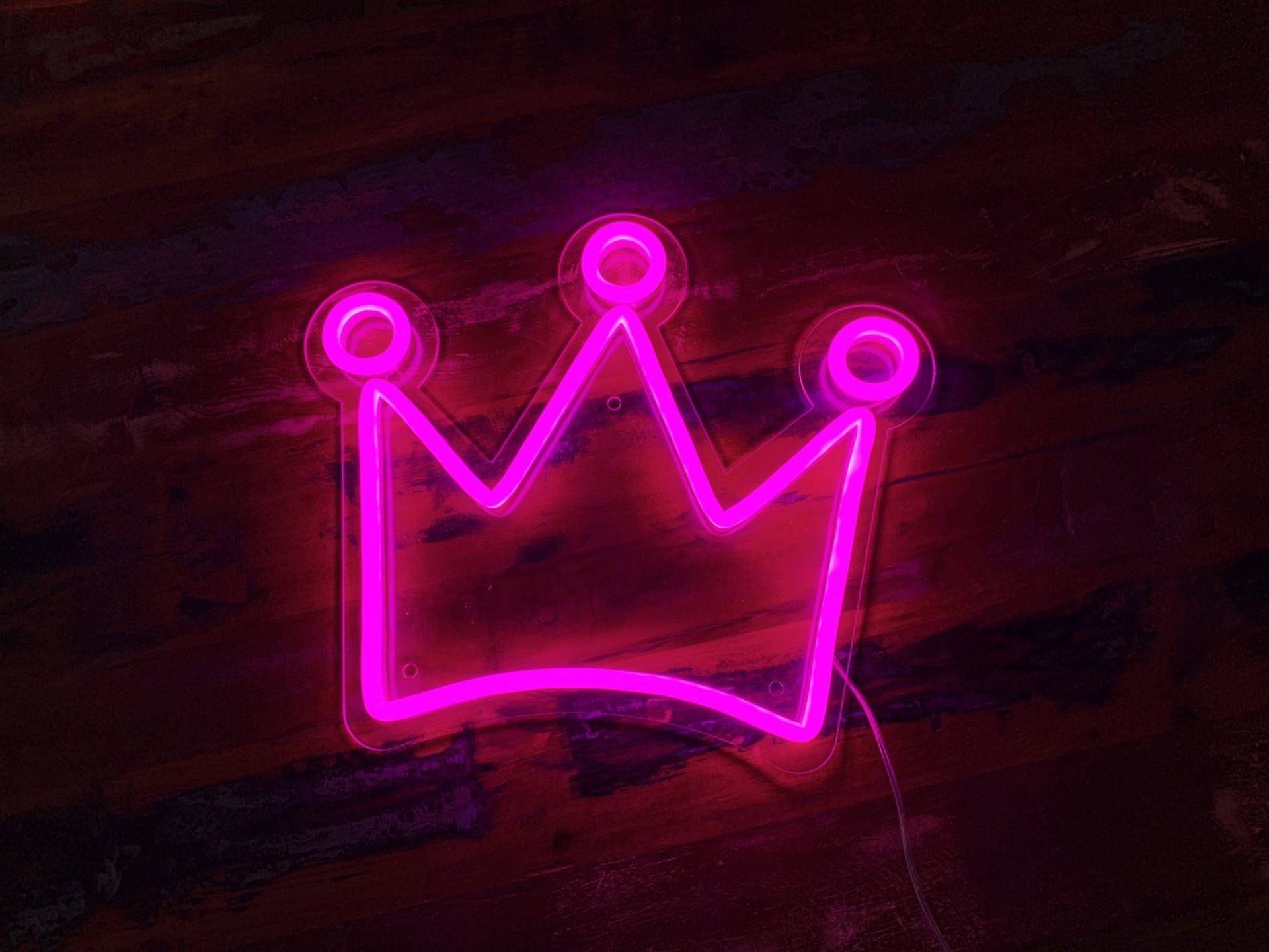 Download Neon Pink Aesthetic Crown Wallpaper