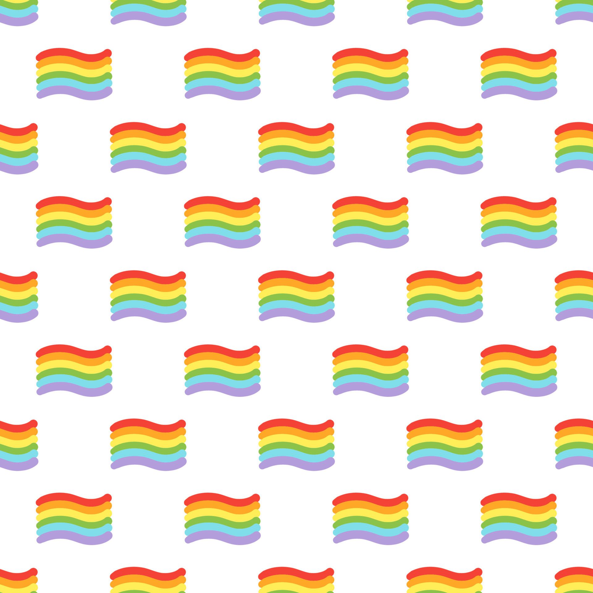 Vector pride doodle seamless pattern. LGBT rainbows. Gay parade, LGBTQ rights symbol. Background, wrapping paper, bag , isolated print on white