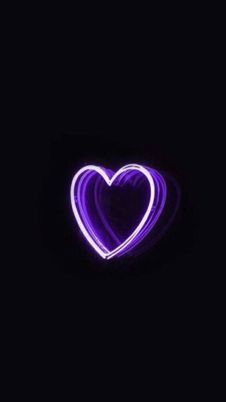 Download Heart Black Neon Aesthetic Wallpaper