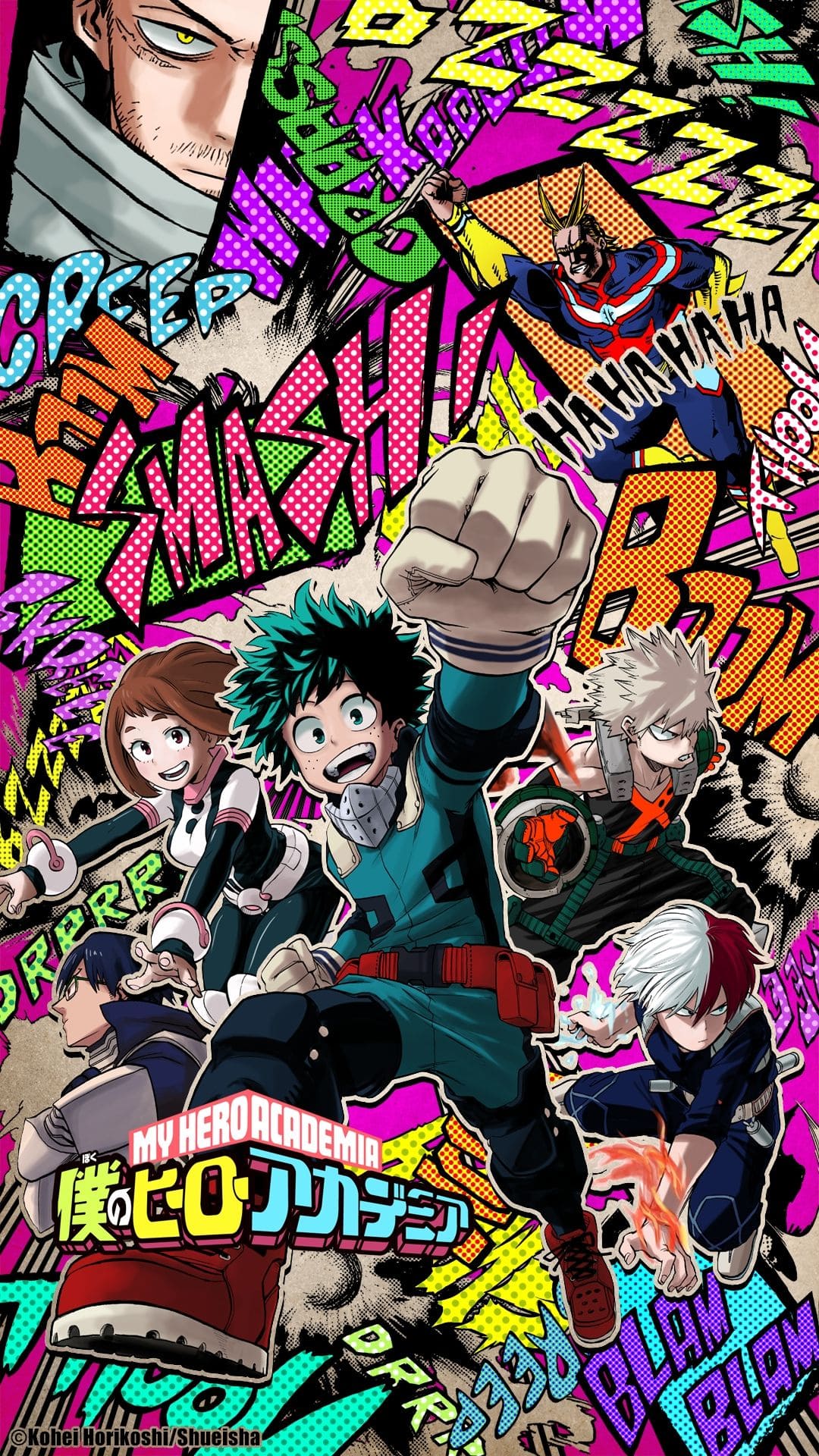 Boku no Hero Academia iPhone Wallpaper with high-resolution 1080x1920 pixel. You can use this wallpaper for your iPhone 5, 6, 7, 8, X, XS, XR backgrounds, Mobile Screensaver, or iPad Lock Screen - My Hero Academia