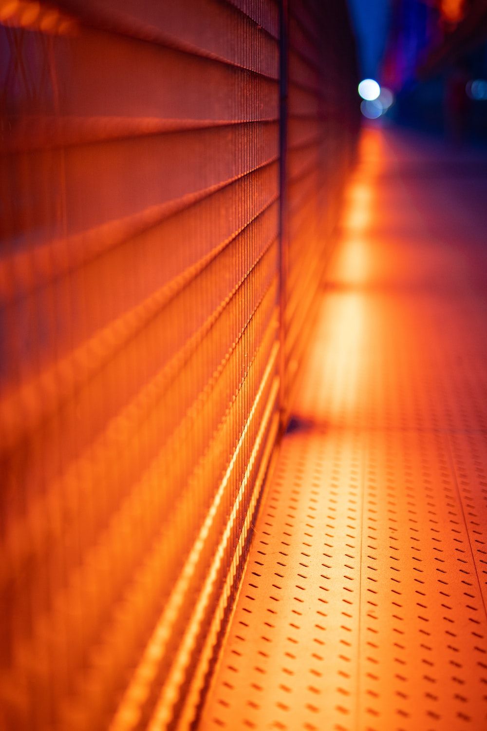 orange metal fence photo
