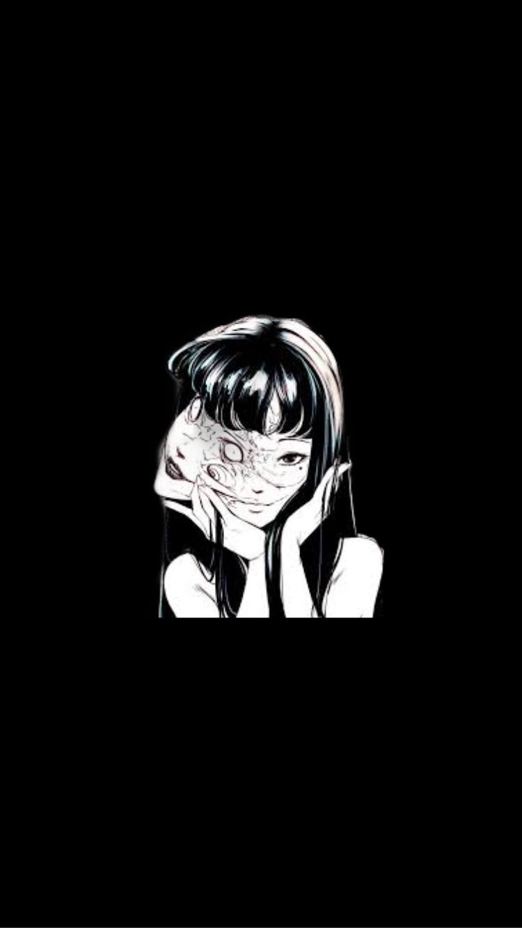 Aesthetic anime girl wallpaper for phone background. - Grunge, black anime, dark anime