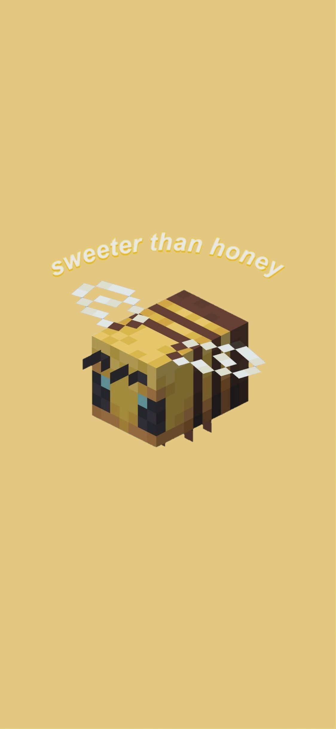 The image of a bee with text that says sweeter than honey - Bee, Minecraft