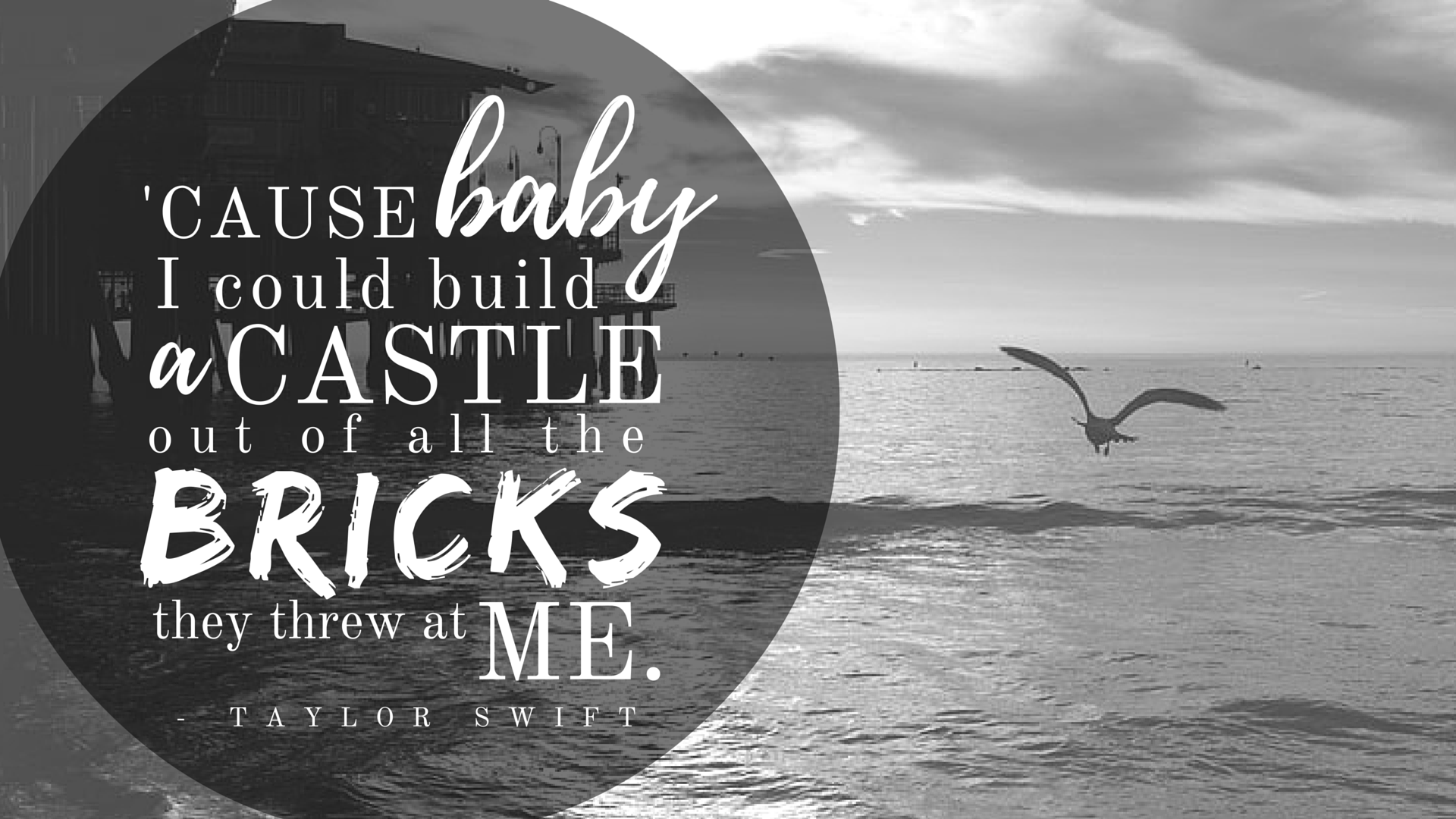 'Cause baby I could build a castle out of all the bricks they threw at me. - Taylor Swift
