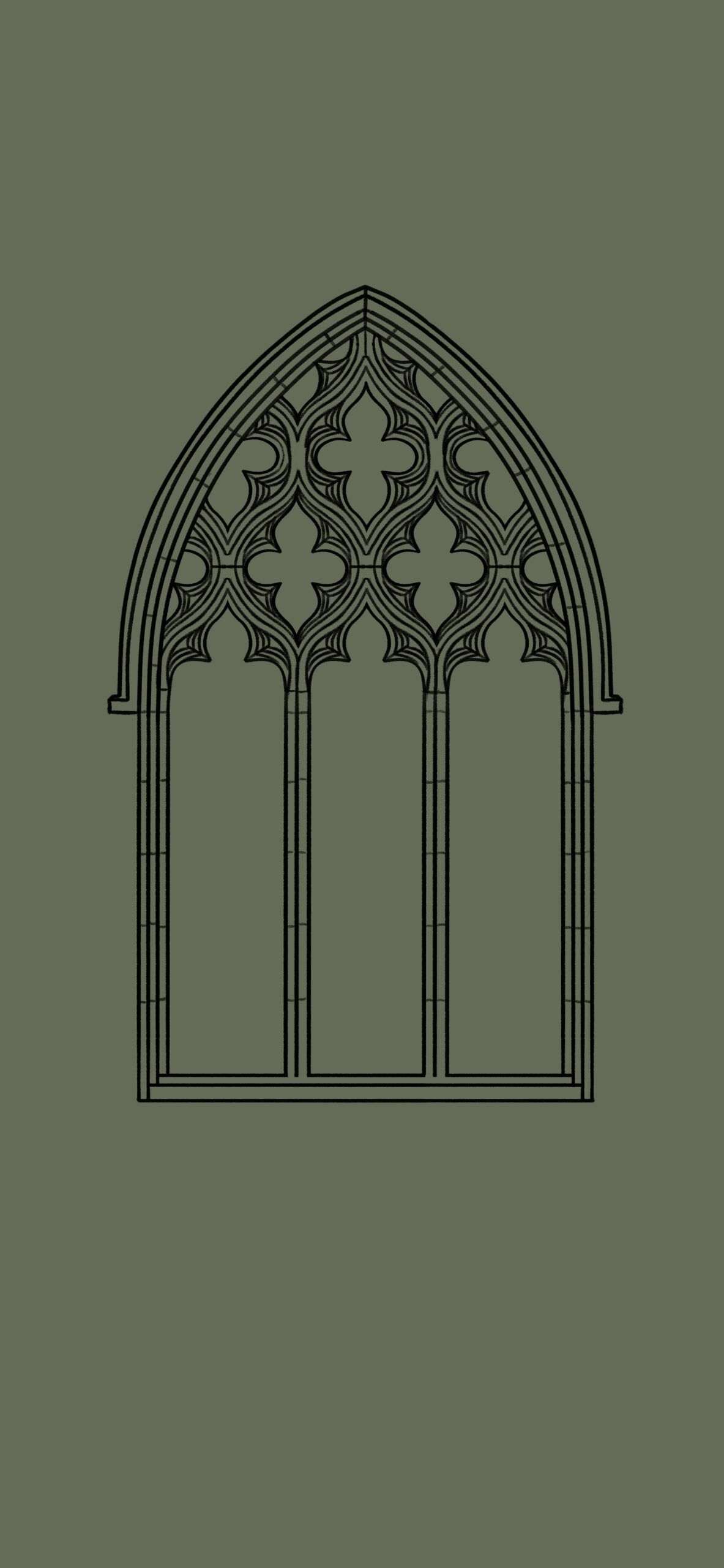 Gothic Window Dark Green Wallpaper Academia Wallpaper Free